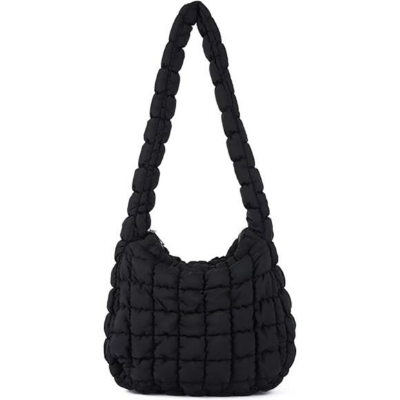 Puffer Quilted Shoulder Bag for Women Puffy Bubble Tote Bag Lightweight - Picture 7 of 7
